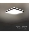 24W Fyrkantig LED designer taklampa - 2450lm, 45x45cm, svart kant, 4000K, IP20