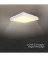 24W LED Designer taklampa, kvadratisk - 400x400mm, 2450lm, vit kant, 4000K, IP20 inomhus