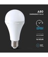 E27 12W LED lampa med nödljus - A80, 4000K, 3,5-4,5 timmars batteritid, uppladdningsbar