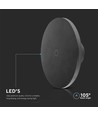 12W rund LED vägglampa, svart - CCT, dimbar, IP65, 1200lm, inkl. ljuskälla