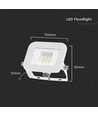 10W LED strålkastare, vit - Samsung LED chip, IP65, ultra-tunn design, 4000K, utomhus