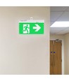 Nödbelysning 4i1 upphängning - EXIT-skylt, självtestknapp, vägg/tak/wireupphängning, 6000K
