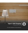 2,4W uppladdningsbar LED bordslampa - Touch dimbar, 3-i-1 CCT, USB-C, Nickel Sand