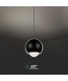 5W pendellampa, svart - 500lm, 3000K, klockformad, justerbar