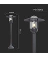 Svart trädgårdslampa lykta - 97,5cm, IP44 utomhus, klart glas, E27-sockel, utan ljuskälla