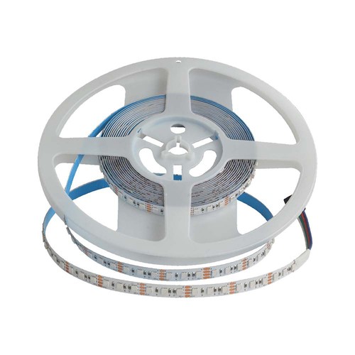 5m 12W/m RGB LED strip - 24V, 120 LED per meter, IP20, 8mm bredd