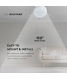 12W Utomhus vägg/taklampa - IP54, Ø15,1cm, Höjd 3,8cm, 3000K, skottlampa