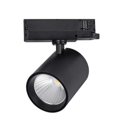 35W LED COB skenspot - 3000lm, 4000K, 30 grader, svart aluminium, IP20