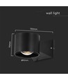 5W LED vägglampa, rund - IP65, svart, 3000K, upp/ned ljus, inkl. ljuskälla