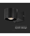 6W LED vägglampa - IP65, svart, 3000K, 465lm, fyrkantig, inne / ute, inkl. ljuskälla