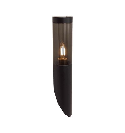 E27 svart sned vägglampa, 40cm - IP44, rostfritt stål, utan ljuskälla, trädgård/stig