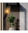 E27 svart sned vägglampa, 40cm - IP44, rostfritt stål, utan ljuskälla, trädgård/stig
