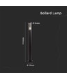 100cm Pollare trädgårdslampa, E27 - Rökfärgad, svart rostfritt stål, utomhus