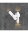 6W 2-vägs spot vägglampa - 3000K, vit, IP44, 300° justerbar, inkl. ljuskälla