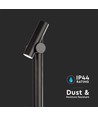 4W trädgårdslampa pollare - 100cm, IP44, svart, aluminium, 12,9x15,9x100 cm