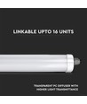 60cm 18W vattentät komplett LED-armatur, genomkopplad - 130lm/W, IP65, 6 års garanti