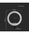 LED Ring light med stativ - 55W, Ø44cm, 3 telefonhållare, fjärrkontroll, 3200K-5800K