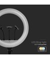 LED Ring light med stativ - 55W, Ø44cm, 3 telefonhållare, fjärrkontroll, 3200K-5800K