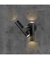 6W vägglampa med 2-vägs spot - Svart, IP44, 90° spridning, justerbar, inkl. ljuskälla