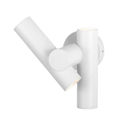 6W vägglampa med 2-vägs spot - IP44, vit, 4000K, 300° justerbar, inkl. ljuskälla