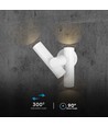 6W vägglampa med 2-vägs spot - IP44, vit, 4000K, 300° justerbar, inkl. ljuskälla