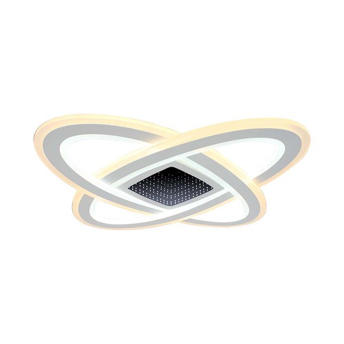 130W LED designer ljuskrona, dimbar - 13600lm, 3-i-1 CCT, inkl. fjärrkontroll, svart/vit design