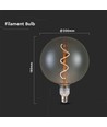 E27 4W dimbar G200S Spiral Filament LED lampa - Smoky glas, 2700K, 120lm, 300° ljusspridning