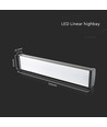 100W LED linear high bay - 87lm/W, IP65, 115 grader, takmontering