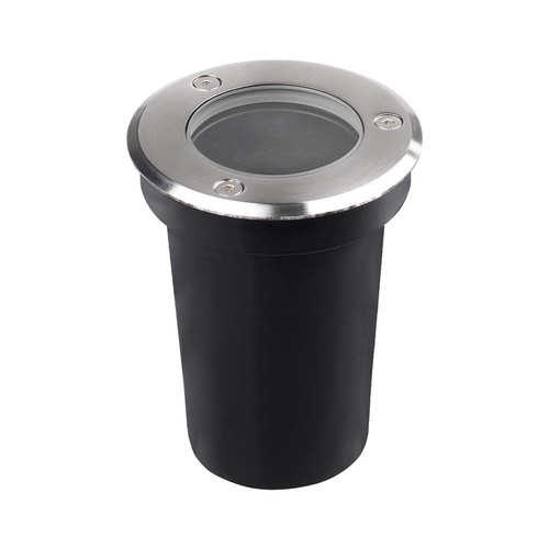 V-Tac GU10 mini markspotlight - Rund, rostfritt stål, GU10 sockel