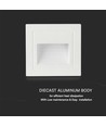 5W vit LED inbyggnadsspot för trappor - IP65, 3000K, kvadratisk, aluminium