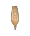 E27 4W LED filament spiralpære - B125, 250lm, 2700K, Amber/Smoky glas, 300° spridning