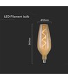 E27 4W LED filament spiralpære - B125, 250lm, 2700K, Amber/Smoky glas, 300° spridning