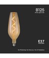 E27 4W LED filament spiralpære - B125, 250lm, 2700K, Amber/Smoky glas, 300° spridning
