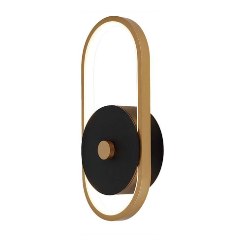 15W LED utomhus vägglampa - IP54, 1650lm, Svart/Antik mässing, 3000K, 33cm bred