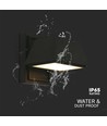 15W LED vägglampa med upp/ner ljus - IP65 utomhus, 130lm/W, svart, 16x16,5cm, inkl. ljuskälla