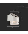 1W Solara vägglampa med solcell - 3000K, vit, IP54, 70lm, batteri och solpanel