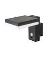 5,5W Solara vägglampa med sensor - Solcell, PIR sensor, IP54, 3000K, svart, rektangulär