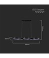 38W LED pendellampa, 100cm - Svart, 4560lm, 4000K, inkl. ljuskälla