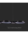 38W LED pendellampa, 100cm - Svart, 4560lm, 4000K, inkl. ljuskälla