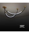 20W LED pendel / taklampa, L100x60cm - 2500lm, svart och guld, IP20, inkl. ljuskälla