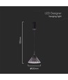 9W LED pendel - 19,5x17,5cm, 1000lm, svart, 3000K, inkl. ljuskälla
