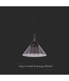 9W LED pendel - 19,5x17,5cm, 1000lm, svart, 4000K, inkl. ljuskälla