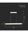 24W LED pendel / hänglampa - 80x104cm, 3000lm, vit, 4000K, inkl. ljuskälla