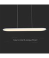 24W LED pendel / hänglampa - 80x104cm, 3000lm, vit, 4000K, inkl. ljuskälla