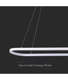 24W LED pendel/hänglampa - 80x20x100cm, 2760lm, vit, 3000K