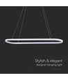 24W LED pendel/hänglampa - 80x20x100cm, 2760lm, vit, 3000K