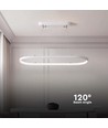 24W LED pendel / hänglampa - 80x20x100cm, 2760lm, vit kropp, 3000K