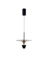 9W LED pendel / hänglampa - 4000K, 1000lm, svart/guld, 30x320cm, inkl. ljuskälla