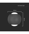 2W LED COB vägglampa, upp/ned ljus - IP54, svart aluminium, 4000K, 4,2 x 4 cm