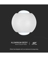 2W LED up/down vägglampa - IP54, vit, 4000K, aluminium, 4,2 x 4 cm, inkl. ljuskälla